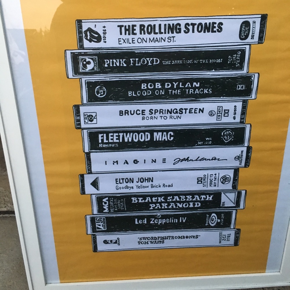 Vintage framed rock poster